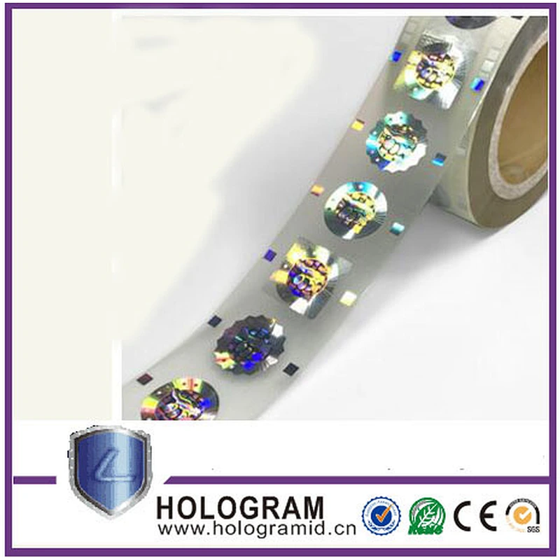 Anti-counterfeiting hologram strip label with roll form finish