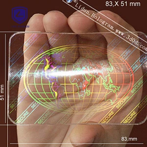 card hologram stickers, plastic transparent hologram business card