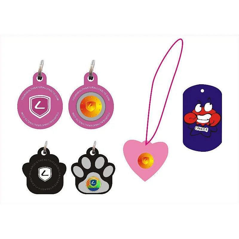 2012 fashion healthy silicone ion pet tags with hologram
