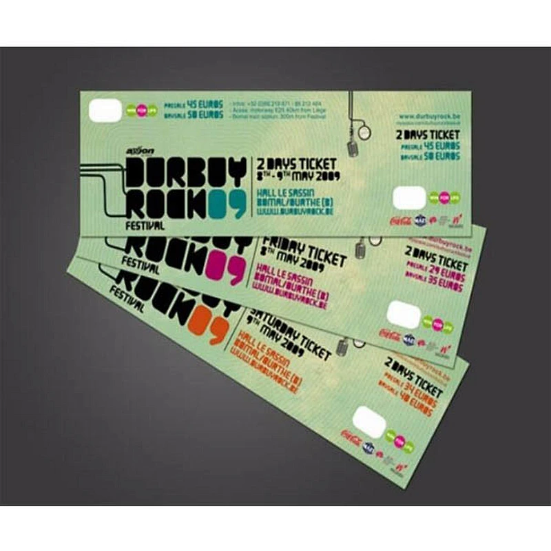 Hot Stamping Foil Gift Coupon Silver Foil Embossing Security Coupon Security paper ticket with hologram design