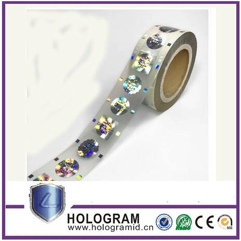 Anti-counterfeiting hologram strip label with roll form finish