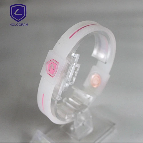 2019 silicone bracelets in hologram 100% silicone radiation protection