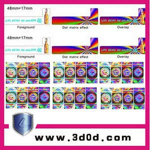 High quality Laser encryption hologram sticker lables for Cosmetics printing