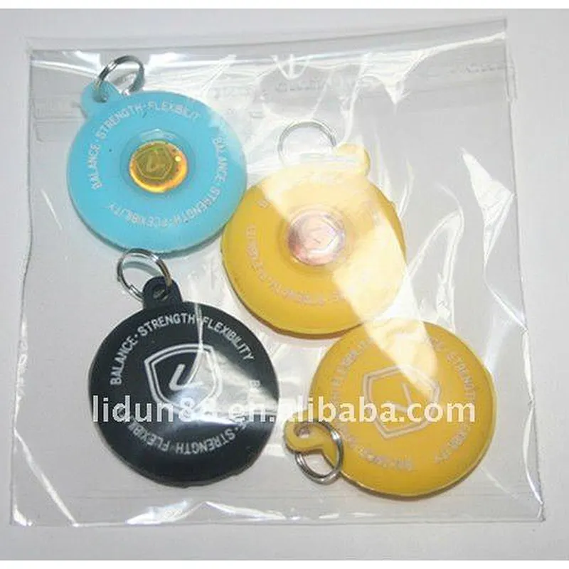 New energy silicon key chain with hologram