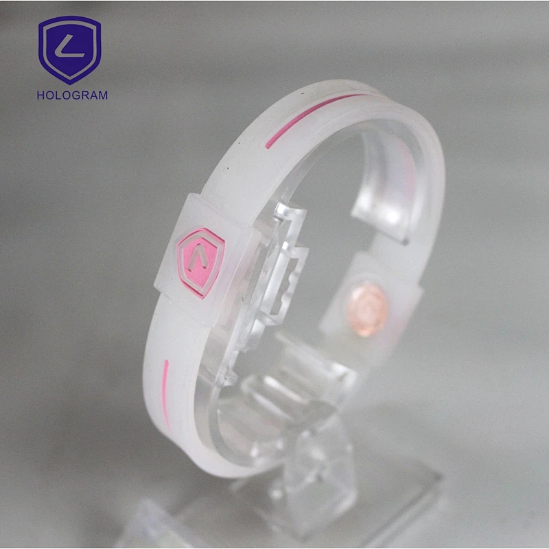silicone Material with hologram Ion Silicone Wristband