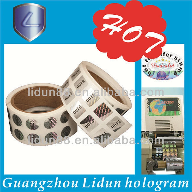 High security laser hologram custom made stickers