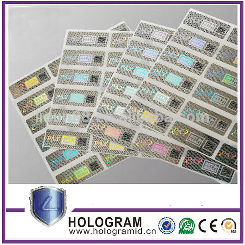 2017 China high quality 2d gold holographic label sticker