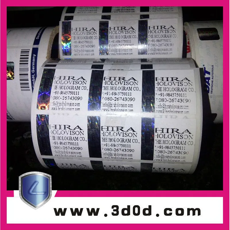 High security hologram paper label, hologram print on paper