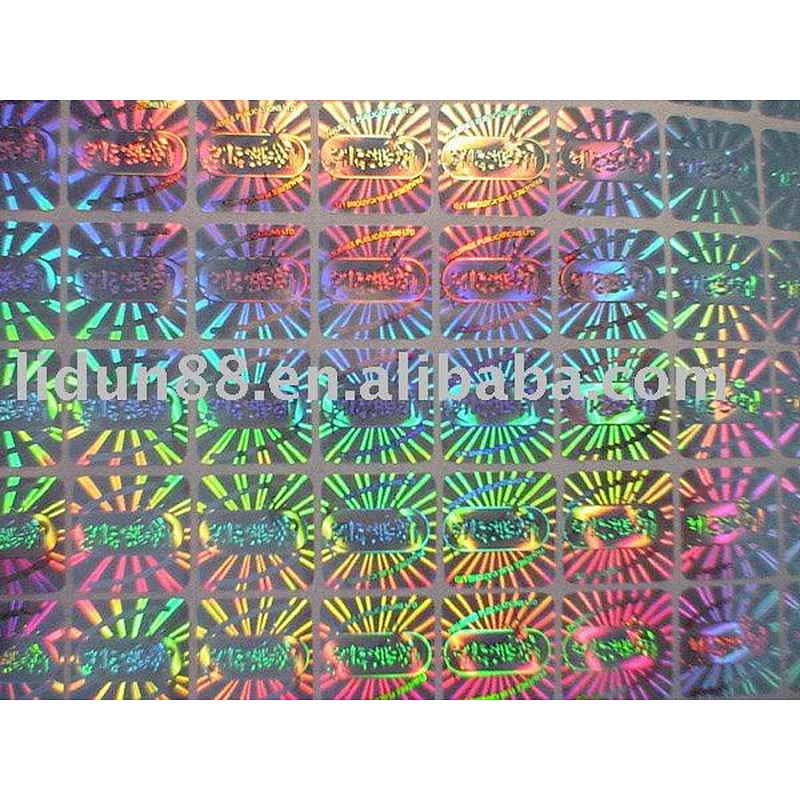 lidun factory outlet Rainbow holographic effect anti-fake golden holograms labels