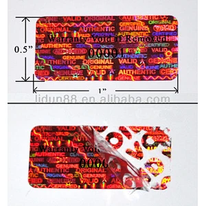 hot sale Wholesale Security label/PET Custom logo car warning stickers with VOID in Lidun brand