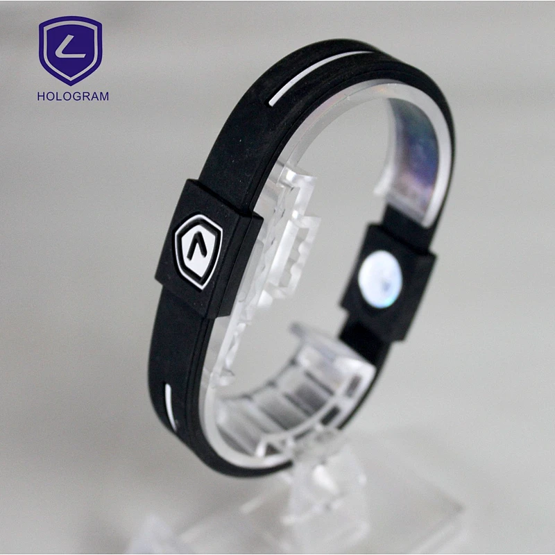 tennis sport customize ion silicone holograms wristbands