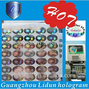 Security hologram 3D sticker hologram printer