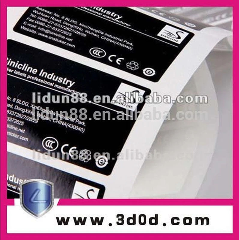 Sticky anti-fake Wine bottle Packing laser dot matrix hologram seal label/sticker