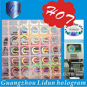 Security hologram 3D sticker hologram printer