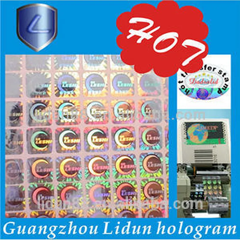 Security hologram 3D sticker hologram printer