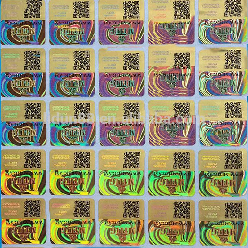 Custom made printing waterproof 3D gold hologram sticker