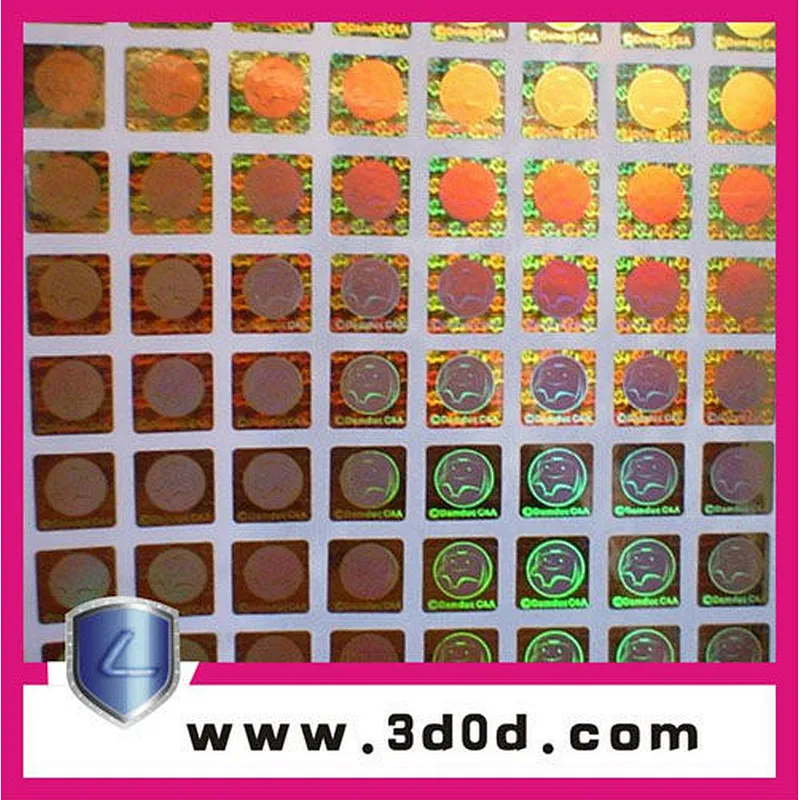 2d/3d hologram sticker printing Security hologram sticker,anti-counterfeiting holograms