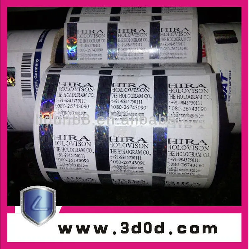 Hologram sticker,hologram print work