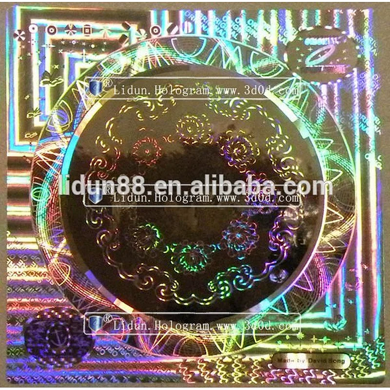 Hot stamping Hologram Sticker for Packaging & Printing Lidun