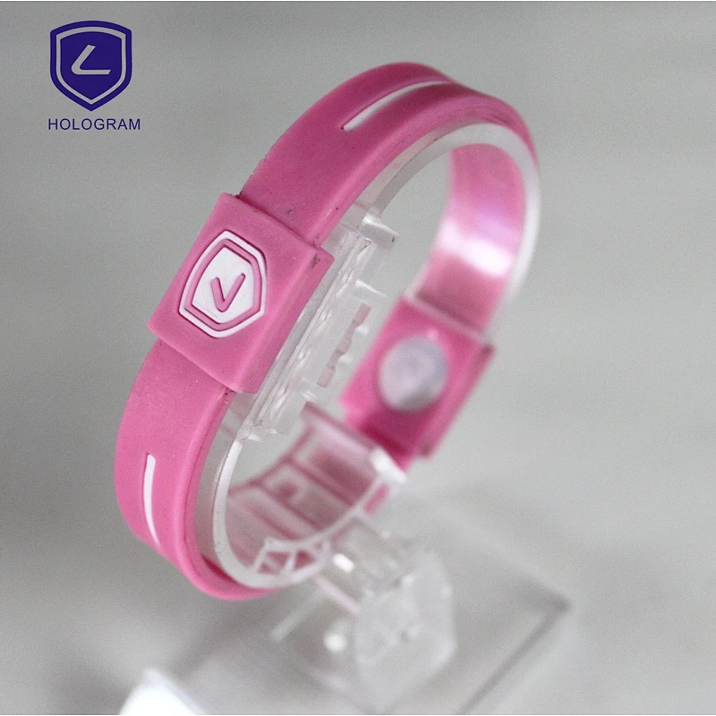 silicone Material with hologram Ion Silicone Wristband
