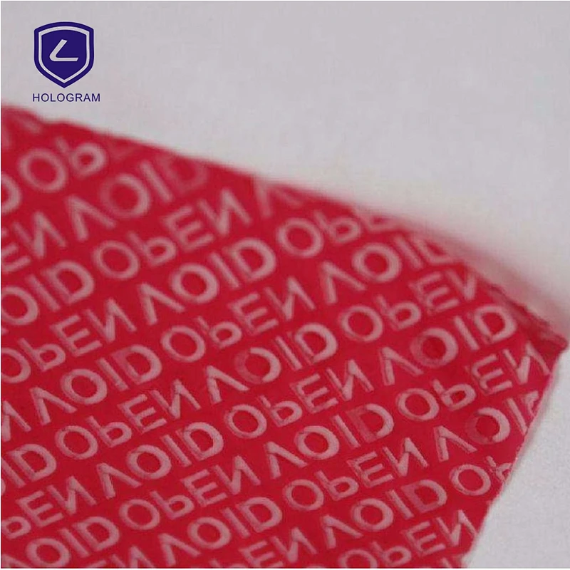 Tearing labels and various holographic printing packages