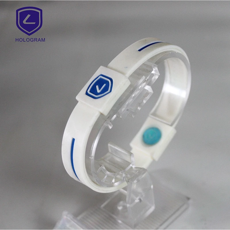 2019 silicone bracelets in hologram 100% silicone radiation protection