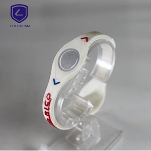silicone Material with hologram Ion Silicone Wristband