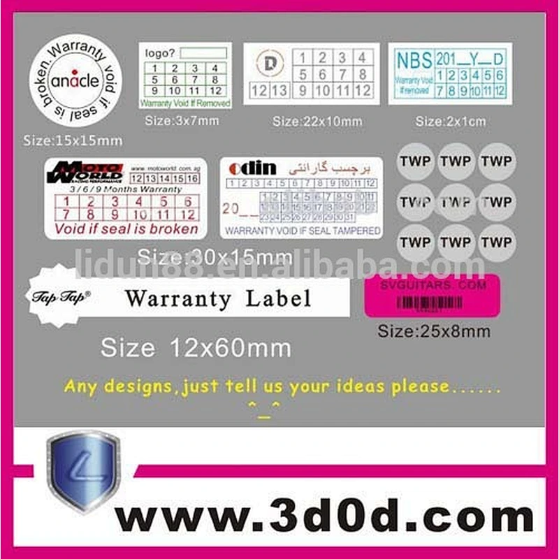 Sticky anti-fake Wine bottle Packing laser dot matrix hologram seal label/sticker
