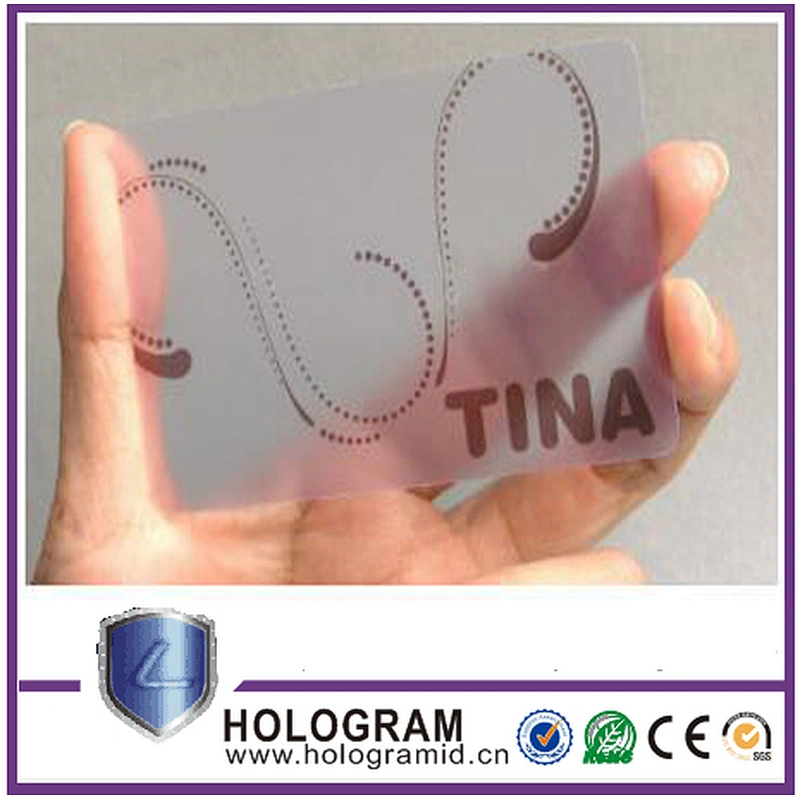 2016 hot sale pvc material transparent printed plastic business card membership card