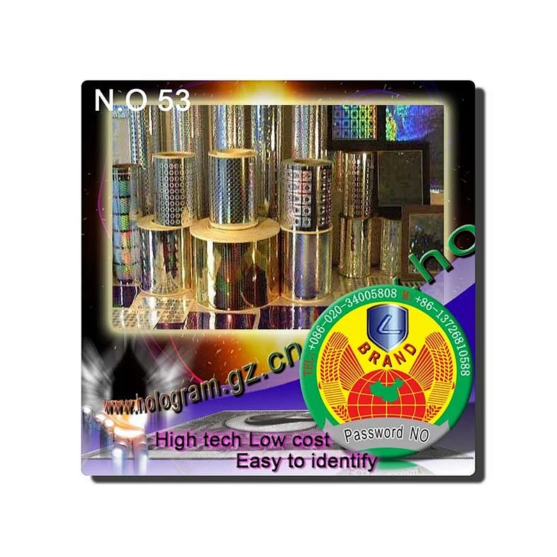 hot stamping hologram silver foil,Anti-counterfeiting adhesive label