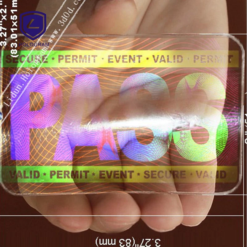 card hologram stickers, plastic transparent hologram business card