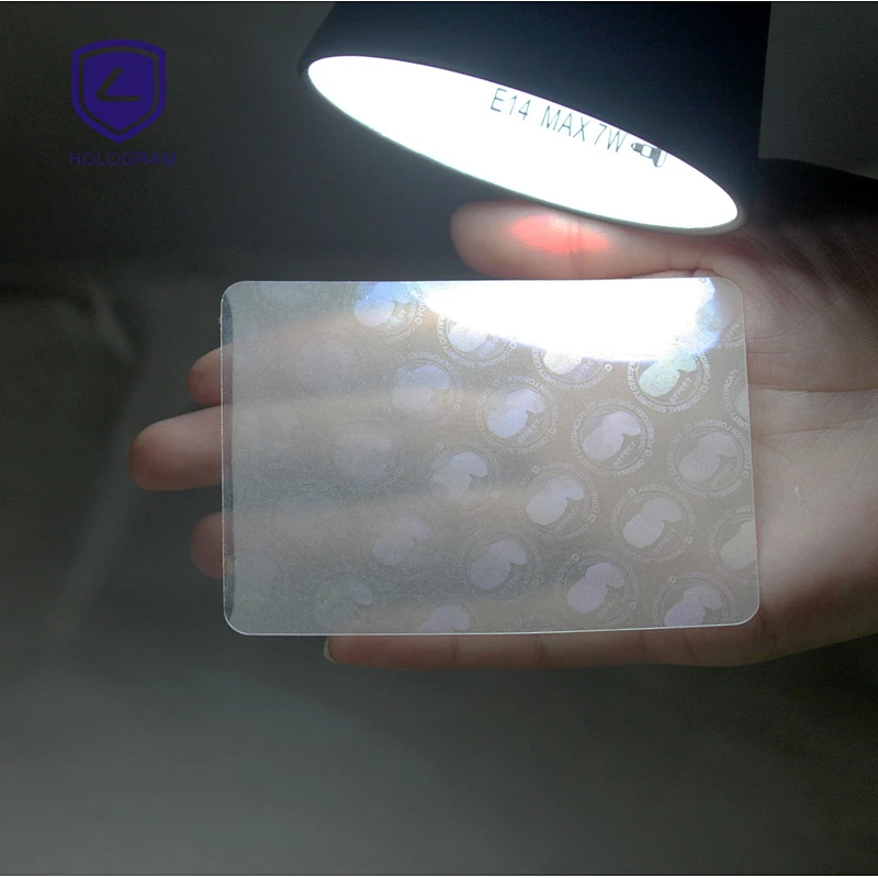 card hologram stickers, plastic transparent hologram business card
