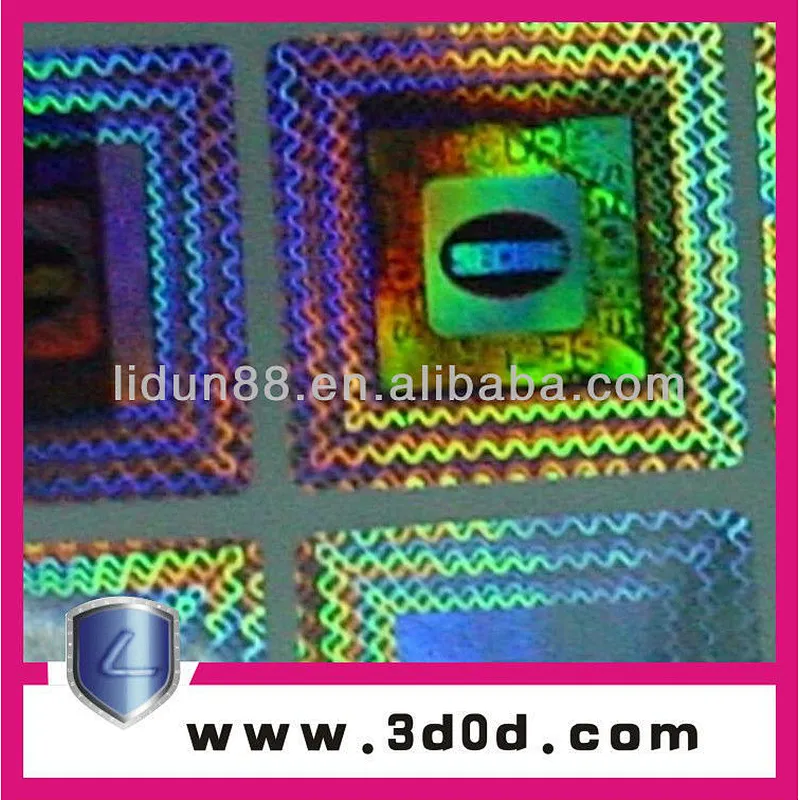 Cheap custom made 3d security transparent laser Hologram sticker label