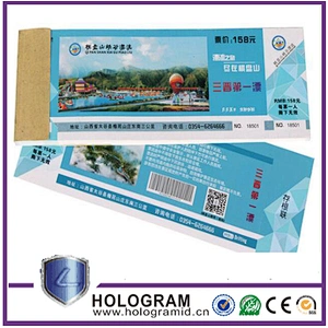 Hot Stamping Foil Gift Coupon Silver Foil Embossing Security Coupon Security paper ticket with hologram design
