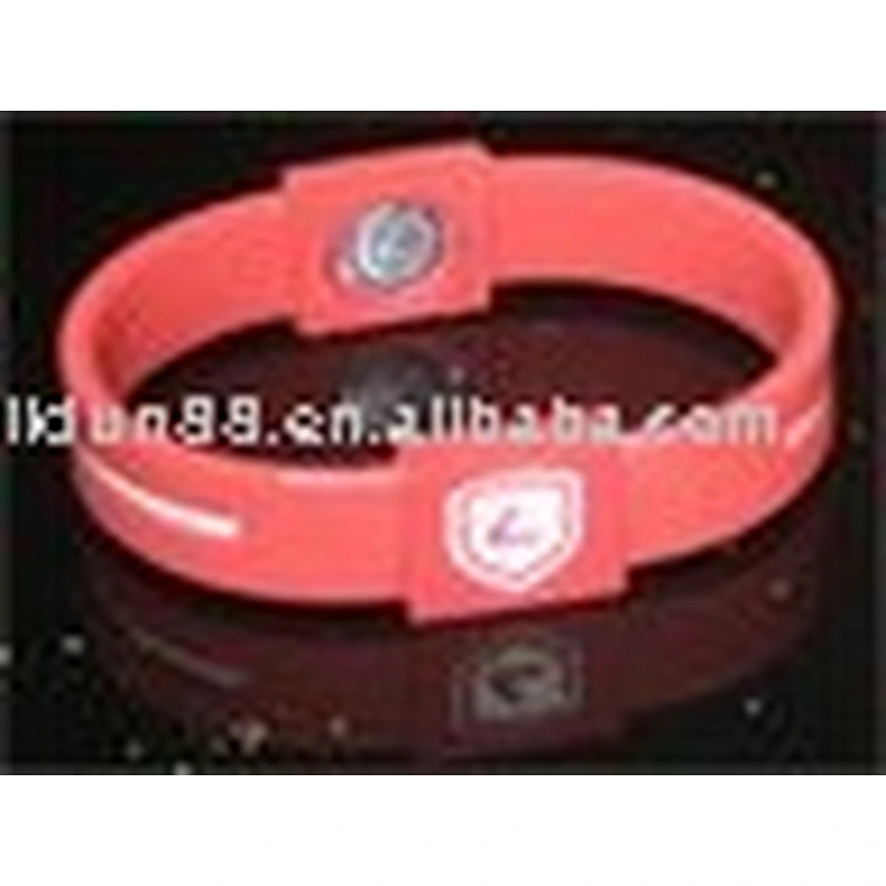 fashion Negative ion sport balance hologram silicone bracelet