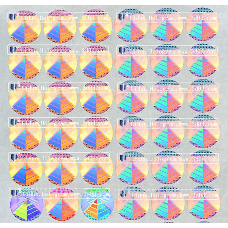 Custom made printing waterproof 3D gold hologram sticker