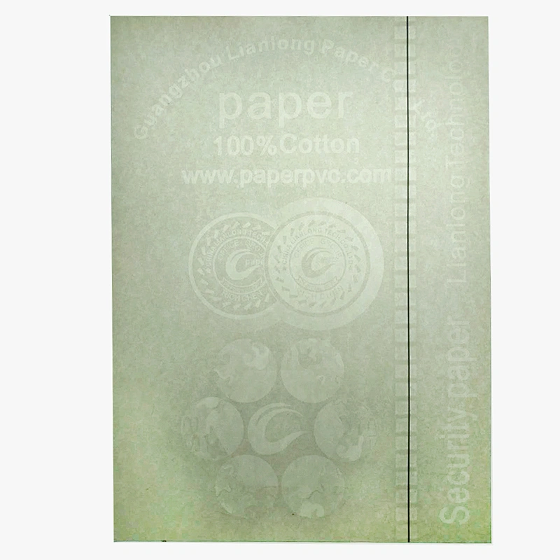 sticker thread & metal line, security paper with watermark.