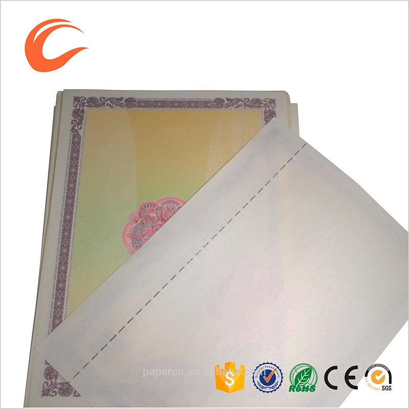 Manufacturer printed securities paper school company safety paper certificate