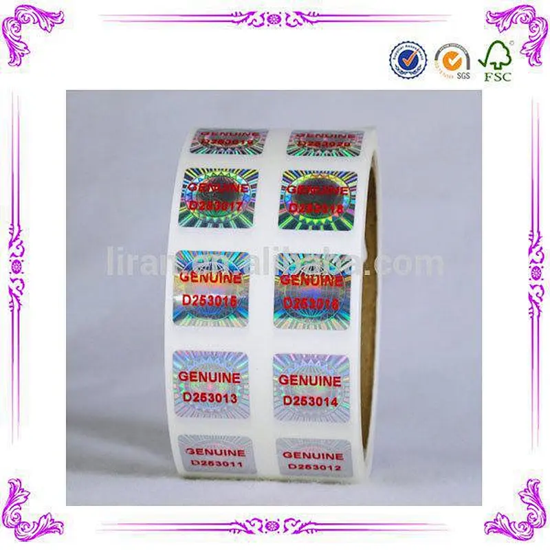 Custom Anti Counterfeiting Holographic Sticker Lable