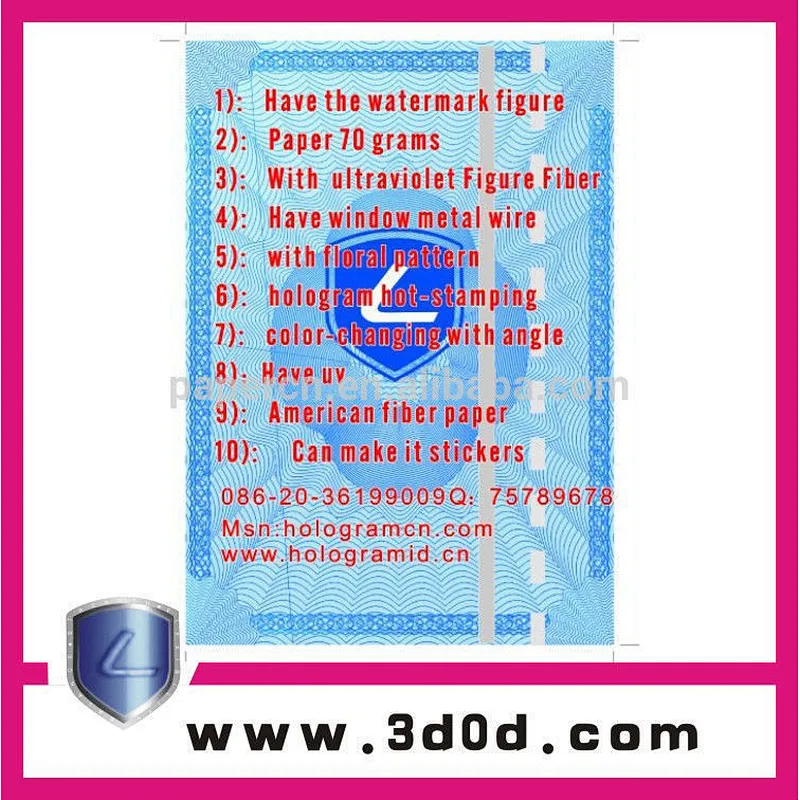 security water mark paper for security printing from China Manufacturer ...