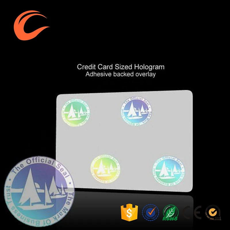 Custom Sticker Usage, and PET Material Transparent Hologram for ID Cards