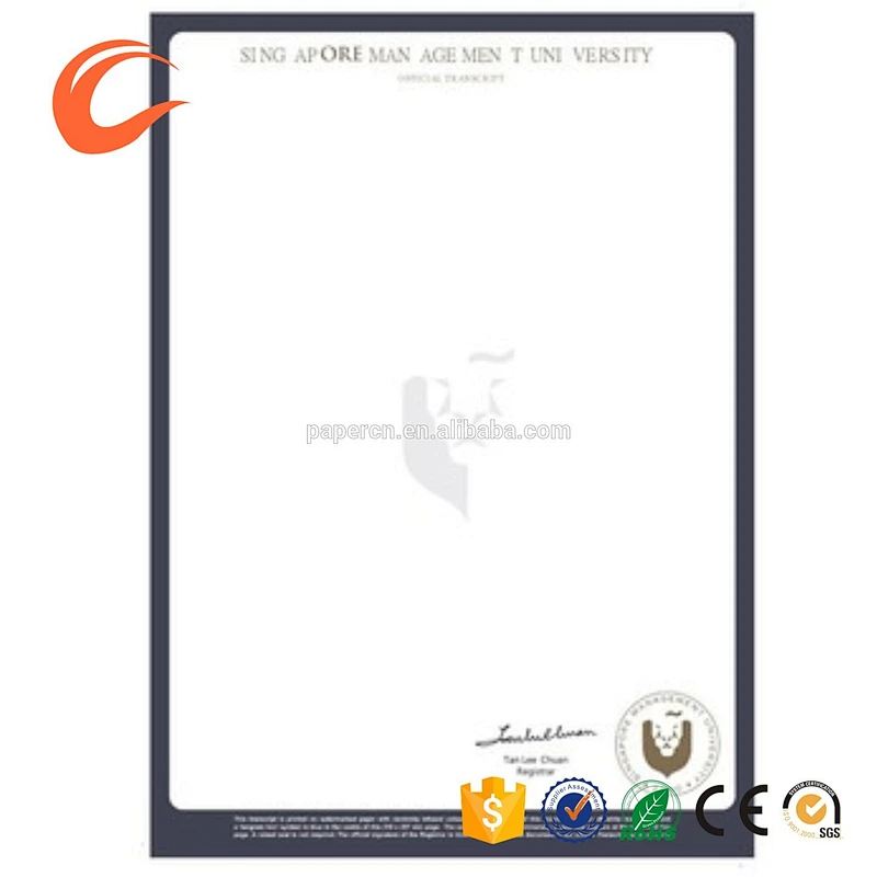 High quality professionally printing customized cheap diploma certificate