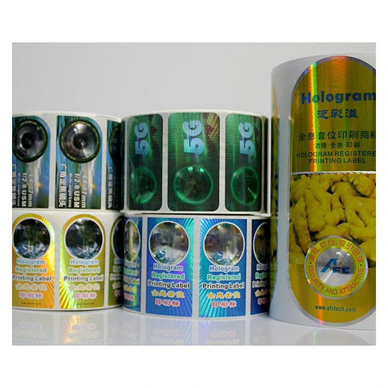 Custom Reflection Rainbow Holographic Stickers Label, Adhesive Laser Prismatic Hologram Sticker