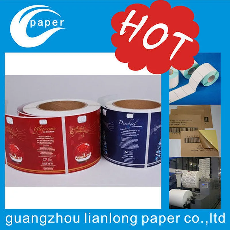 Custom self adhesive, self adhesive vinyl stickers printing roll label for cosmetics packing boxes