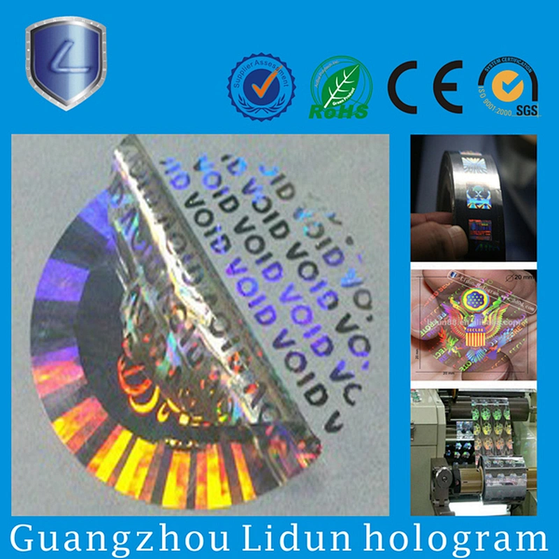 Custom glossy silver open void label