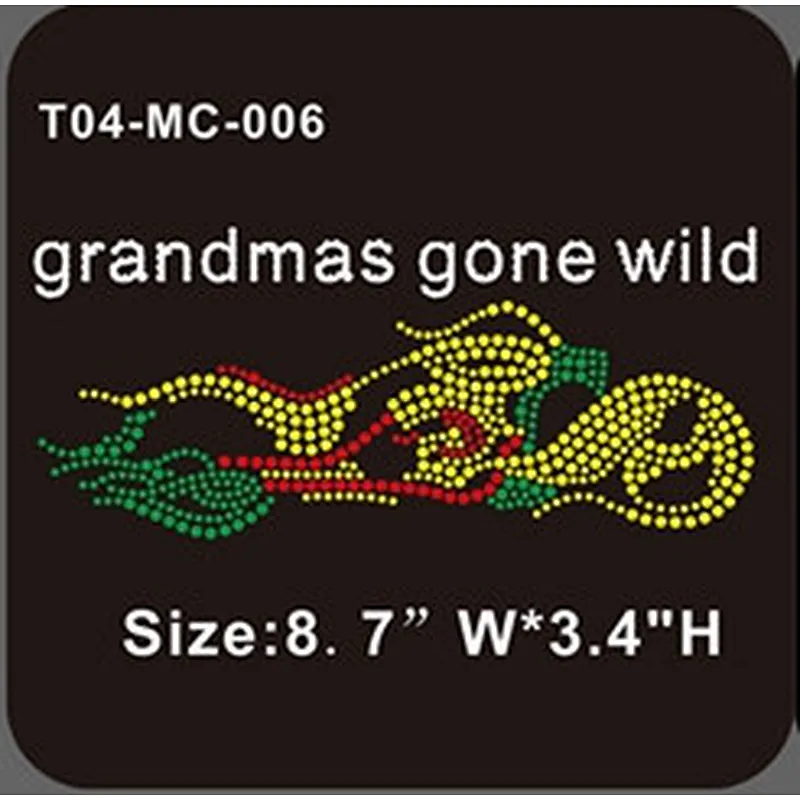 Motorcycle Glitter Heat Transfer Clothing Applique