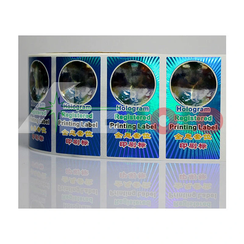 Custom Reflection Rainbow Holographic Stickers Label, Adhesive Laser Prismatic Hologram Sticker