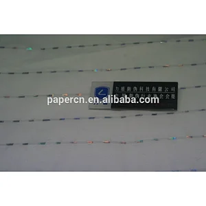Custom Special Invisible Fiber Paper With Silver Security Thread