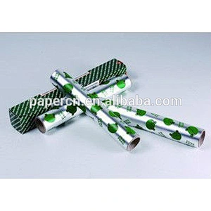 Custom transparent label decorated with shiny green foil