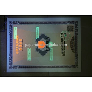 Waterproof offset printing paper certificate with anti-counterfeiting diploma certificate